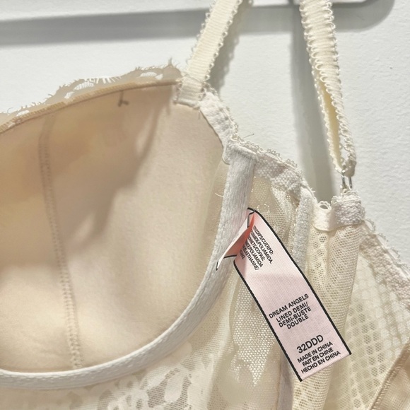 Victoria’s Secret Dream Angels Lined Demi Bust Longline Ivory Cream Lace 32DDD - Picture 12 of 12